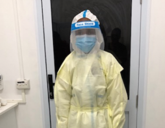 Full PPE demonstration.
