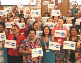 Pacific nurses gather at the inaugural Pacific Heads of Nursing meeting in Suva, February 2020.