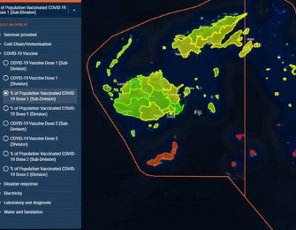 Visualisation from the Fiji Ministry of Health vaccines portal on Tupaia. Image capture July 2021.