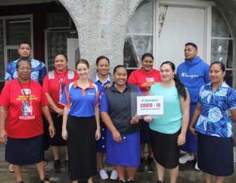 Georgia Lack with Tonga Ministry of Health staff