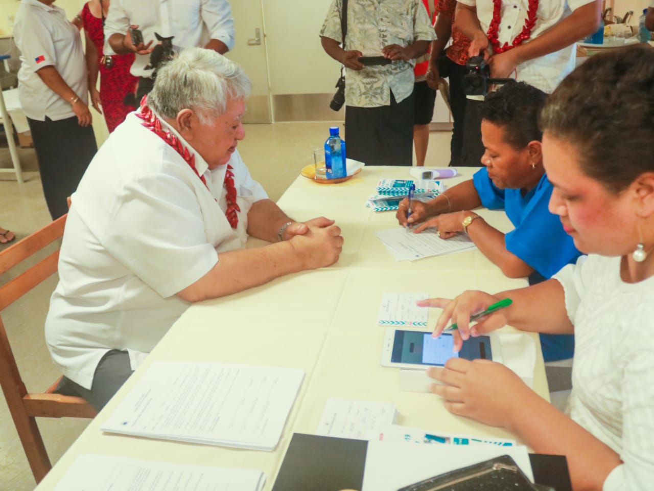 Former PM of Samoa registering to be vaccinated